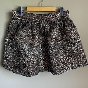 Buffalo David Bitton Women's Metallic Fish‎ Scale Midi Skirt Size Large Zipper